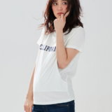 要出典 妊婦服 おすすめ エンジェリーベ マタニティ 授乳口付き ロゴ Tシャツ