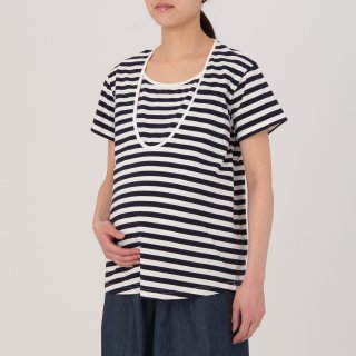 要出典 無印良品 マタニティ オーガニックコットン天竺授乳に便利なTシャツ