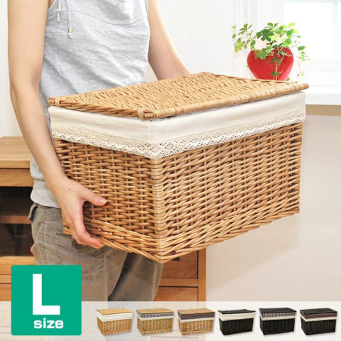 要出典 おむつ 収納ケース フタ付き かご収納ボックス L