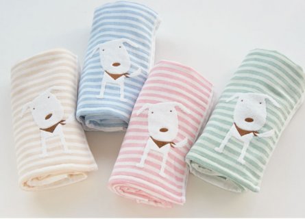 要出典 赤ちゃん用 バスタオル 今治タオル ベビーギフト Ponちゃん ガーゼボーダー バスタオル