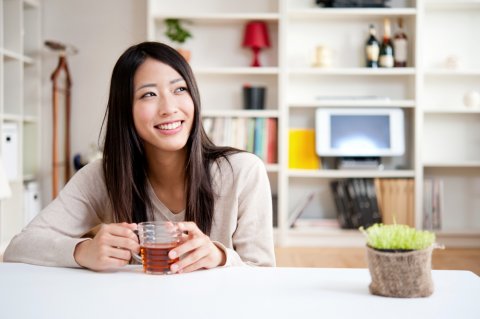 日本人 お茶 リラックス 女性