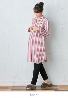 要出典 妊婦 パジャマ エンジェリーベ エンジェリーベ 妊婦パジャマ ビエラ先染めストライプ×スムースパジャマ 前開き