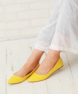 ポインテッドトゥ バレエ パンプス