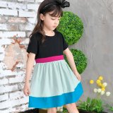 要出典 子供 ワンピース 半袖ワンピース ハイウエスト 韓国子供服