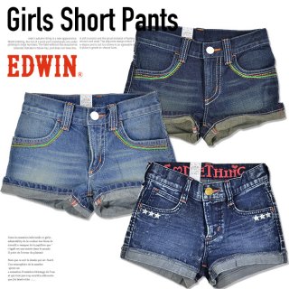 要出典 キッズ ショートパンツ エドウィン キッズ サムシング ショートパンツ デニム
