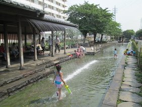 要出典 じゃぶじゃぶ池 曳舟川親水公園 東京都葛飾区