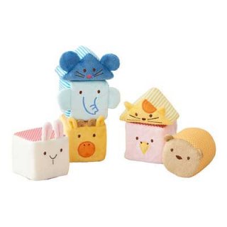 要出典 6ヶ月 赤ちゃん おもちゃ エドインター ふわふわアニマルッブロック