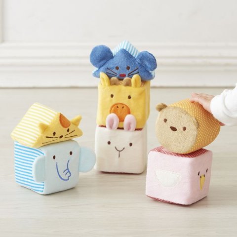 要出典 6ヶ月 赤ちゃん おもちゃ エドインター ふわふわアニマルブロック