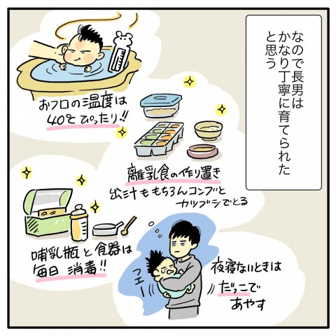 育児漫画 ツルリンゴスターの毎日はなまる 3話