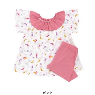 要出典 ベビーパジャマ アンパサンド 女の子 人魚柄かぶりパジャマ 6分丈