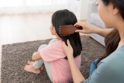 くし 髪の毛 女の子 日本人