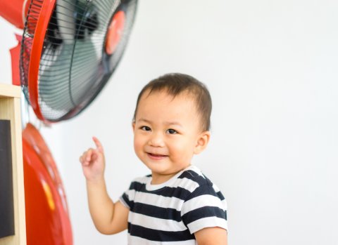 扇風機 子供 日本人
