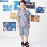 要出典 甚平 男の子 アンパサンド デニム ストライプ 甚平