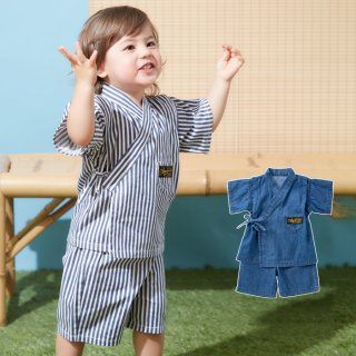 要出典 赤ちゃん 甚平 アンパサンド デニム甚平 男の子 ベビー