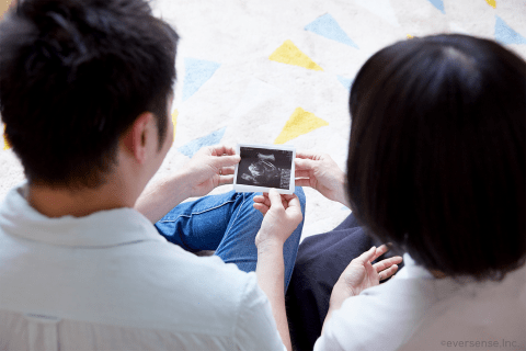 オリジナル エコー写真 日本人 夫婦 妊婦