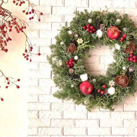 要出典 クリスマスリース 姫リンゴのフォレストリース
