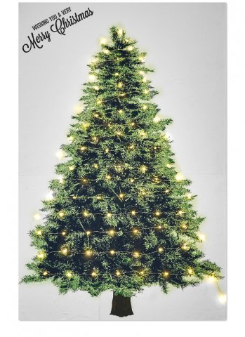 要出典 クリスマスツリー タペストリー+LEDジュエリーライト100球