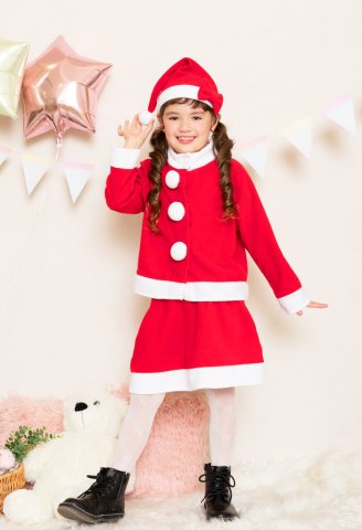 要出典 クリスマス衣装 子供 キッズツーピースサンタ