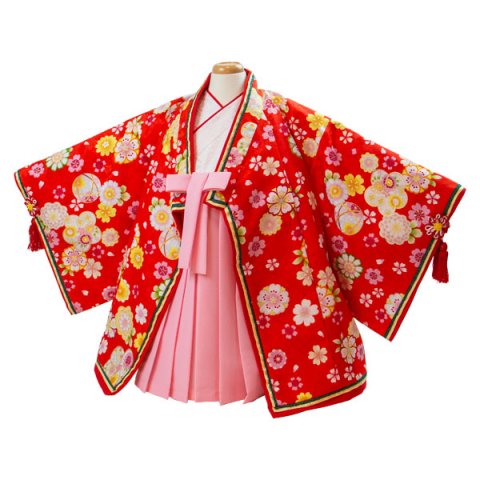 要出典 ひな祭り 着物 衣装 女の子 初節句 まるでお雛様 女児100日~1才用十二単風袴セット
