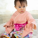 要出典 袴ロンパース 女の子 スウィートマミー(SWEET MOMMY)素肌に優しいオーガニックコットン ローズ柄 袴風カバーオール