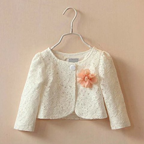 要出典 入園式 女の子 服装 コサージュ付き レース ボレロ