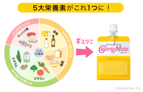要出典 カロリーメイトゼリー 5大栄養素