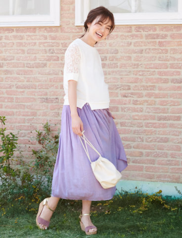 要出典 妊婦健診 服装 スウィートマミー マタニティ リバーシブル マキシスカート コットンシフォン×しっとりレーヨン