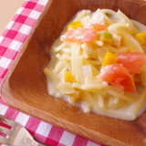 完了期 かぼちゃと鶏のクリームパスタ(アイキャッチ)