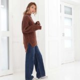 要出典 マタニティワイドパンツ ミルクティー マタニティパンツ ビューティデニムワイドパンツ