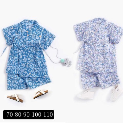 要出典 男の子 甚平 1. ボーイズ甚平 上下セット 花柄