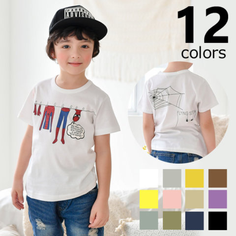 要出典 キッズT シャツ 8. COMAME 12色 スパイダーマン 半袖Tシャツ