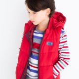 要出典 キッズ ダウンベスト BeBe espoir シリコン プリント リバーシブル ダウン ベスト