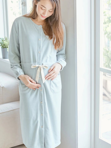 要出典 妊婦パジャマ エンジェリーベ ベロア ニットシームレス ネグリジェ