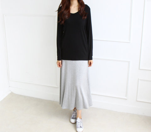 要出典 妊婦健診 服 オデット マタニティ マキシ丈 フレアースカート