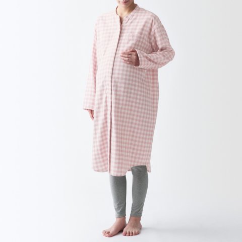 要出典 無印良品 マタニティ 脇に縫い目のない 二重ガーゼパジャマ 授乳仕様