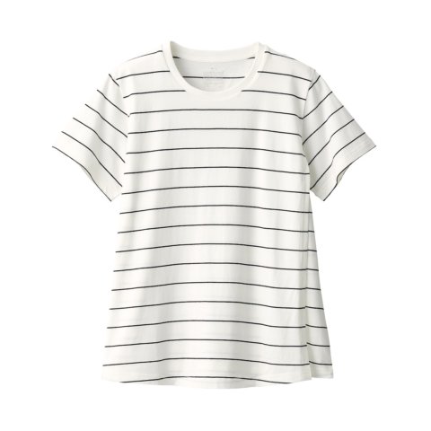 要出典 無印良品 マタニティ コットンレーヨン天竺授乳に便利な半袖Tシャツ