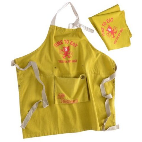 要出典 キッズ エプロン エプロン キッズ用 バンダナ付き BEAR ANDPACKABLE