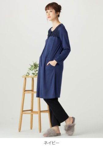 要出典 妊娠中期 エンジェリーベ マタニティパジャマ やわらかスムース配色レース