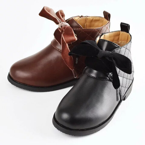 要出典 キッズブーツ ポプキンズ キルトステッチブーツ
