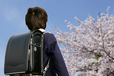 入学式 春 男の子 ランドセル