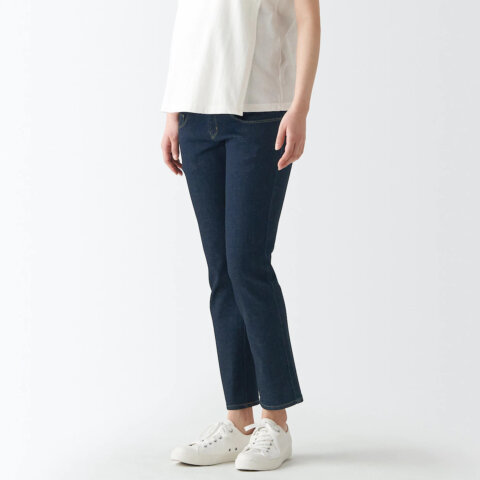 要出典 無印良品 マタニティ 縦横ストレッチデニム 産後もはけるスリムストレートパンツ